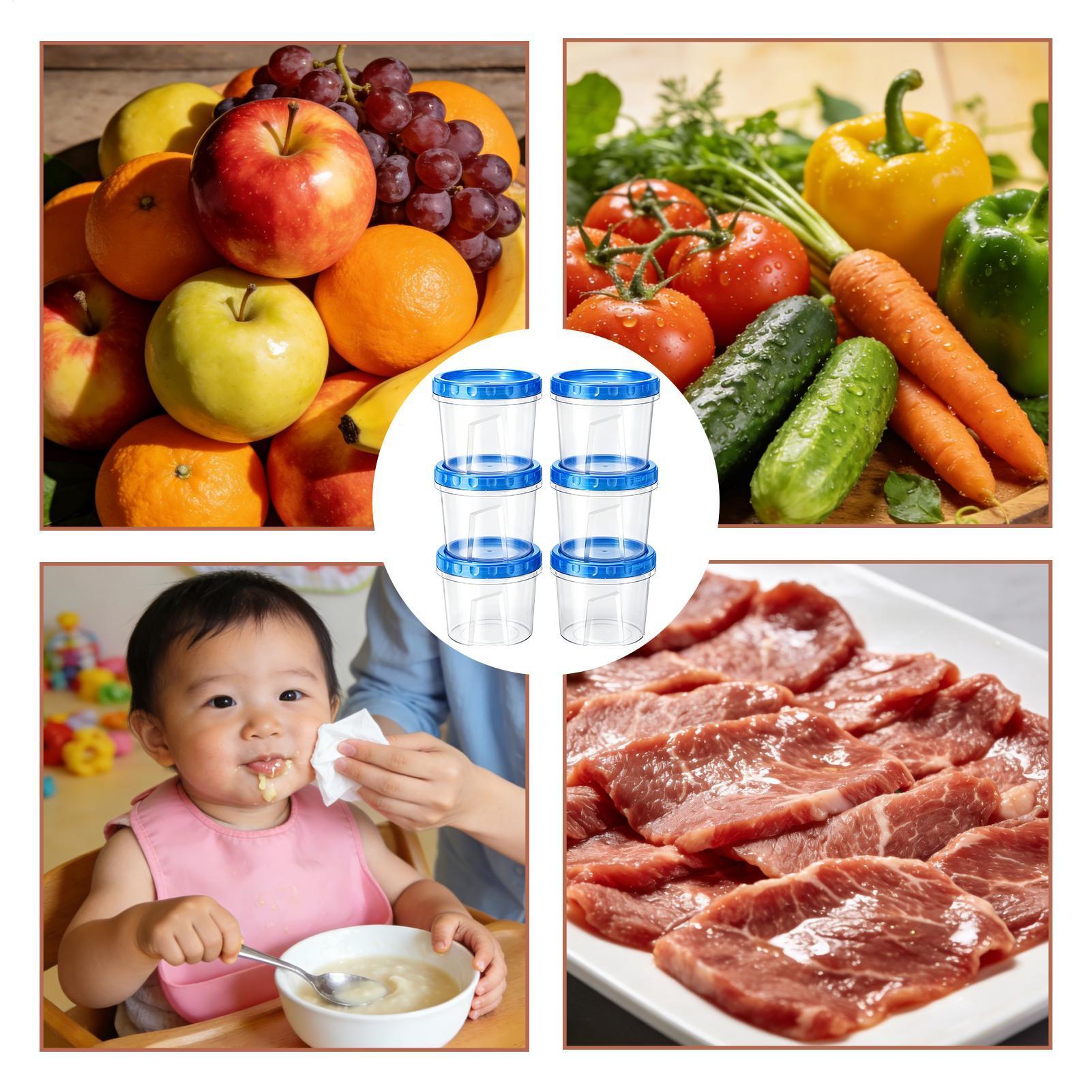 Food Storage And Containers - Контейнеры для заморозки продуктов, 6 штук,