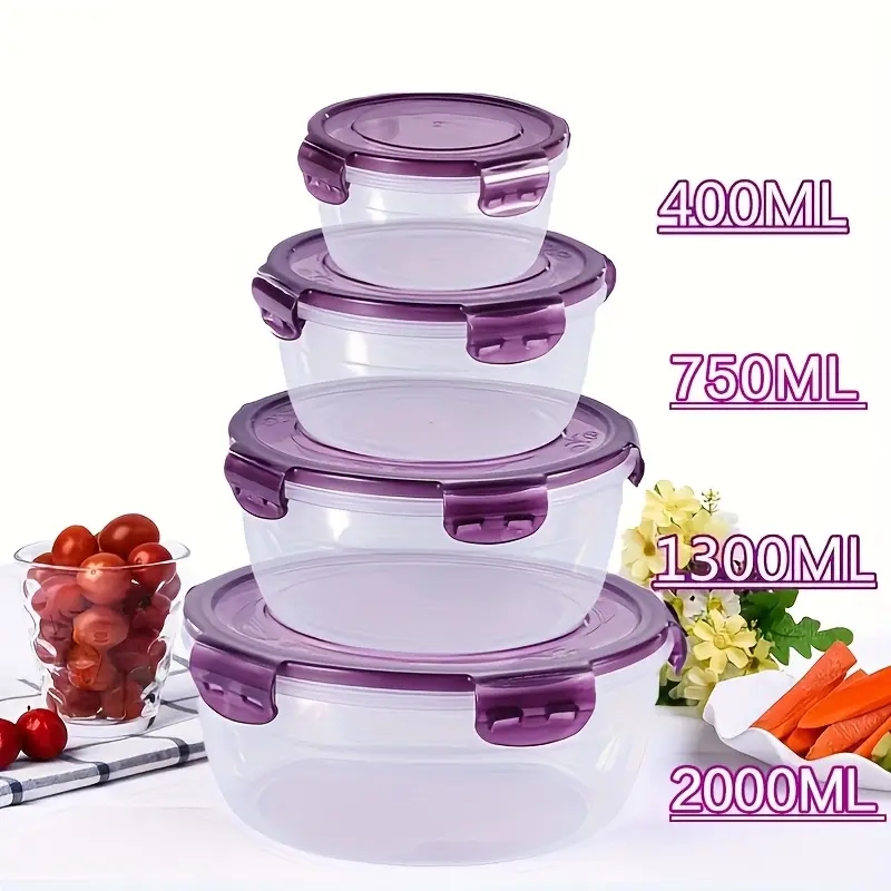 Food Storage Time - 4 пластиковых контейнера для хранения продуктов,