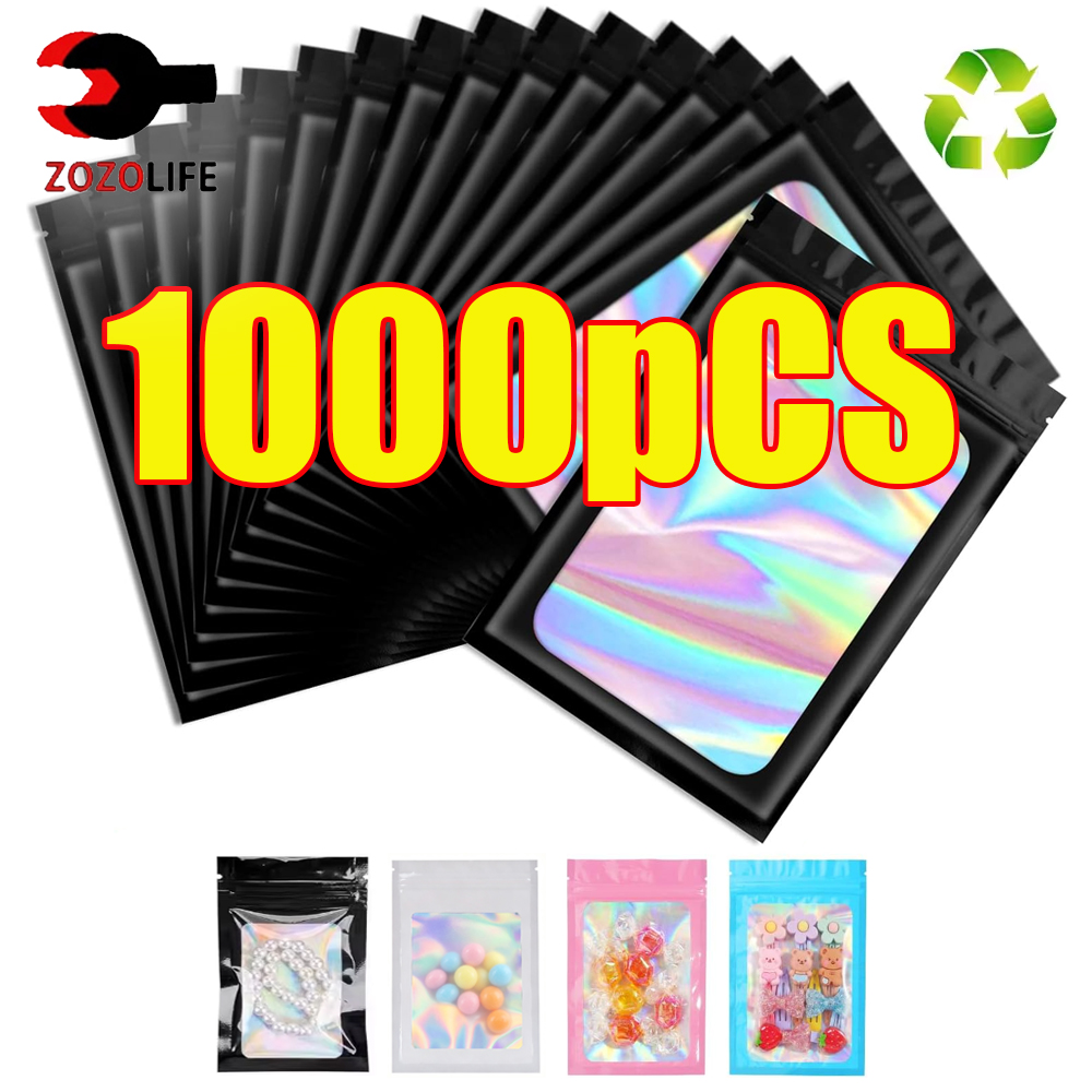 Food Storage Zipper - 10-1000 шт. голографические пакеты с застежкой-зиппером,