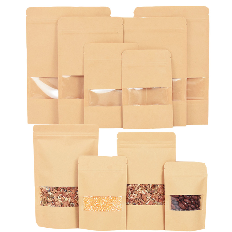 Food Storage Zipper - 20/50 шт. крафт-бумага сумки на молнии