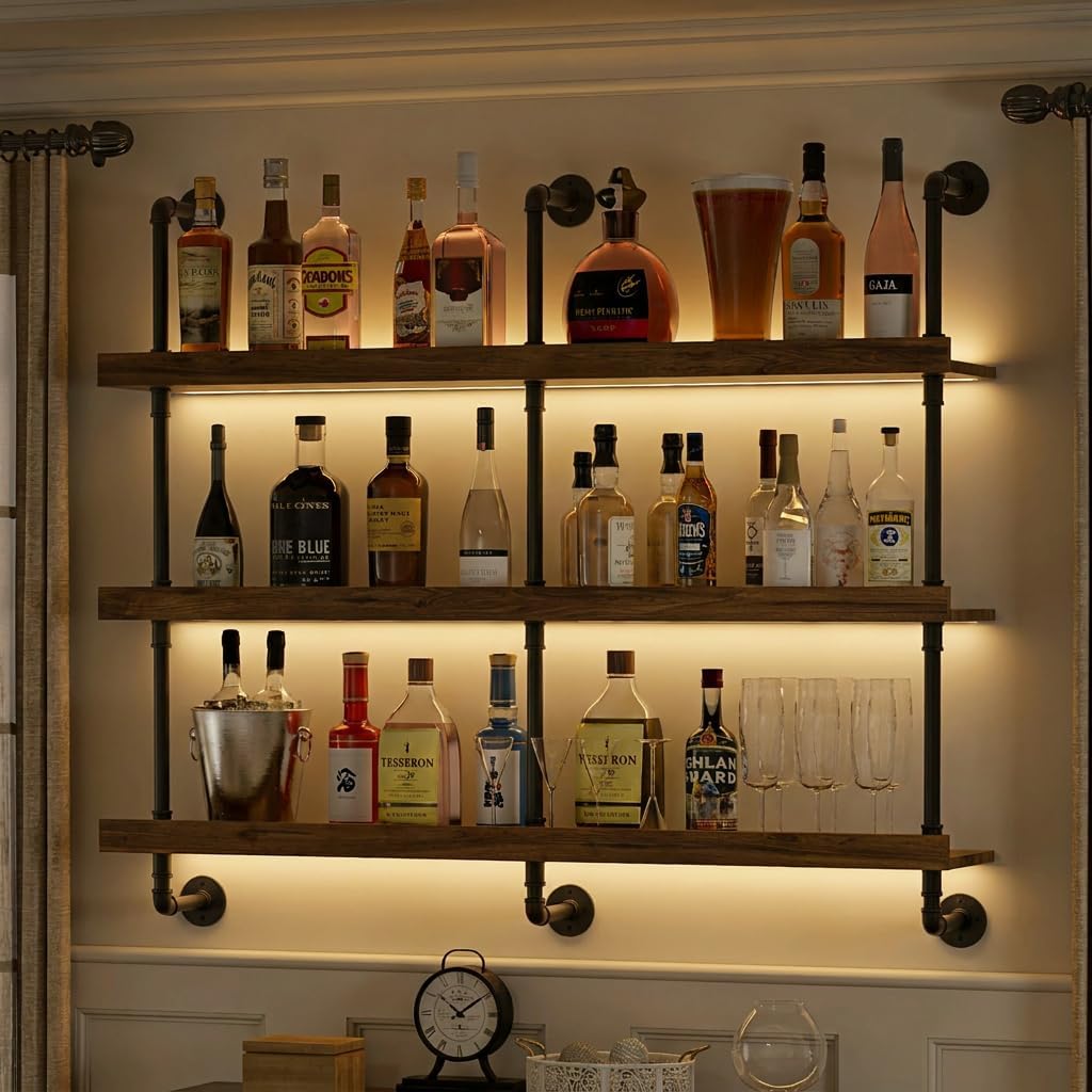 Настенная винная полка с LED-п – обзор и цена Food Storage Shelving