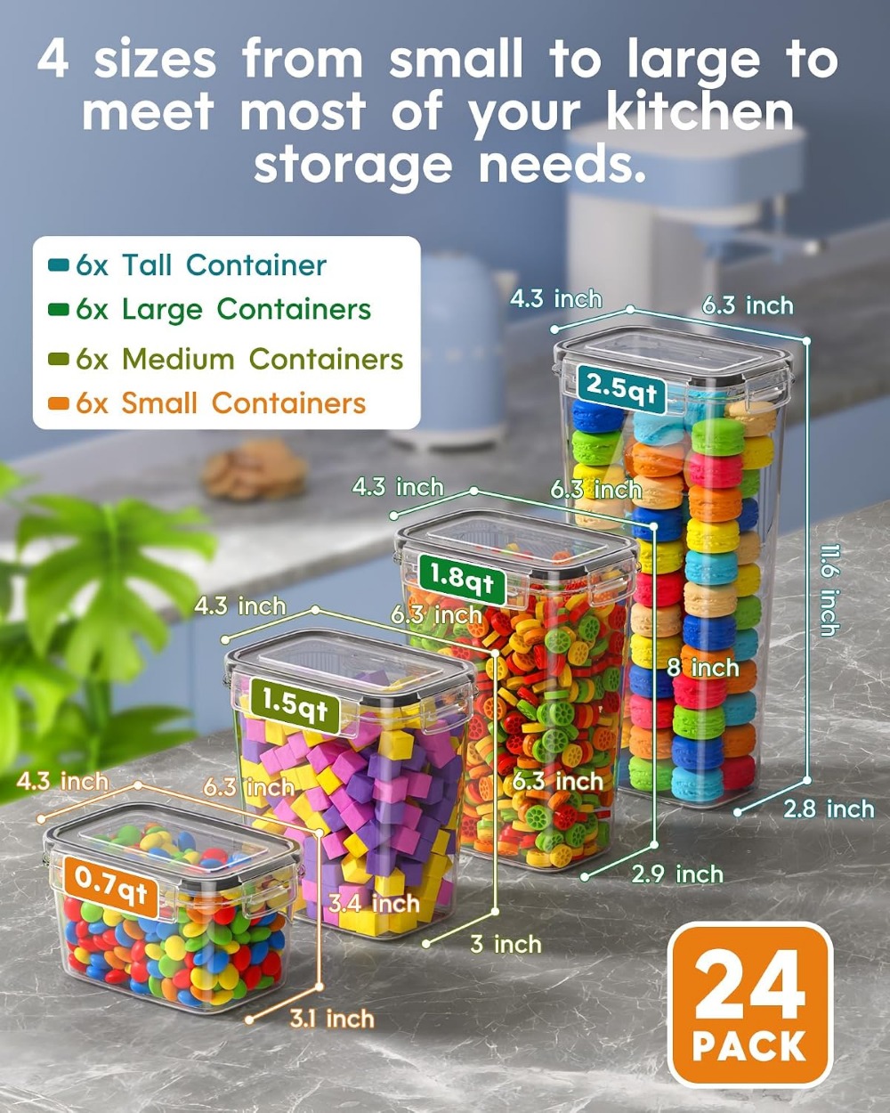 24 герметичных контейнера для  – обзор и цена Food Storage Plastic Container